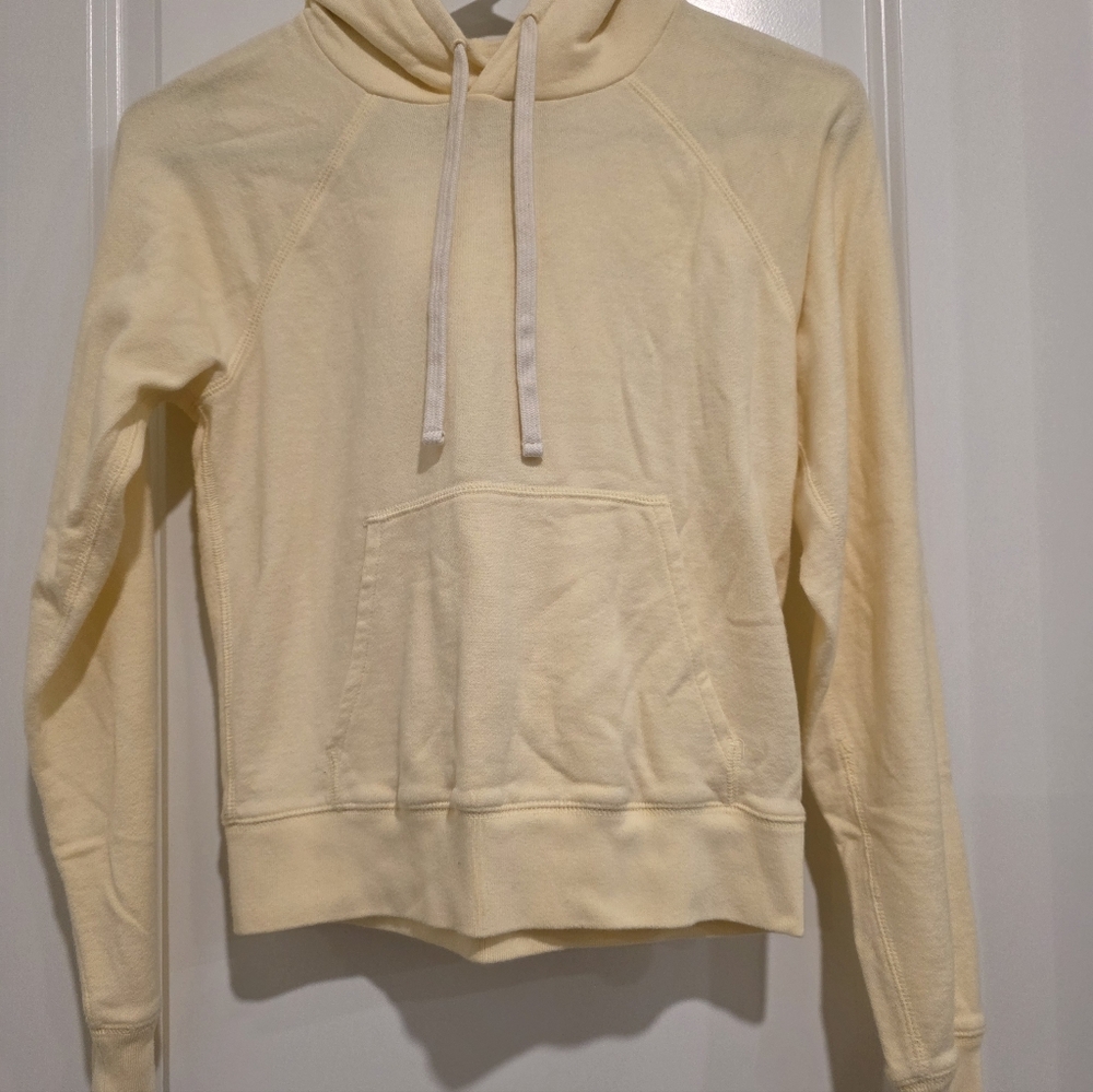 Everlane Pale Yellow French Terry 100% Cotton Hoodie Spring Pastel XS - Picture 2 of 8